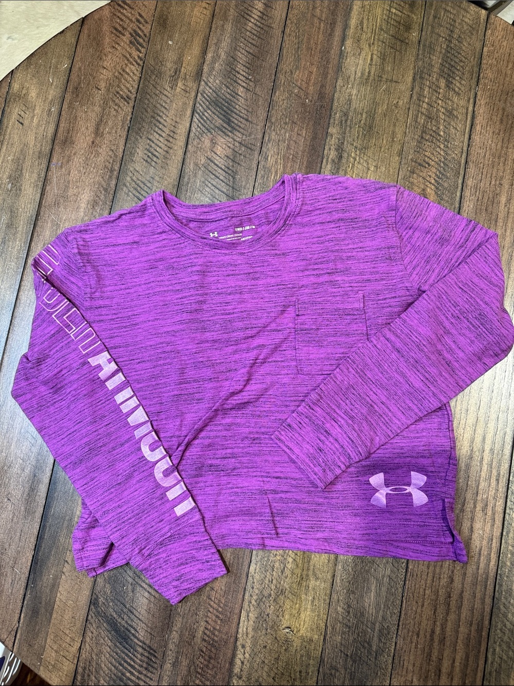 Under Armour Long Sleeve Athletic Shirt Purple Size Youth Medium